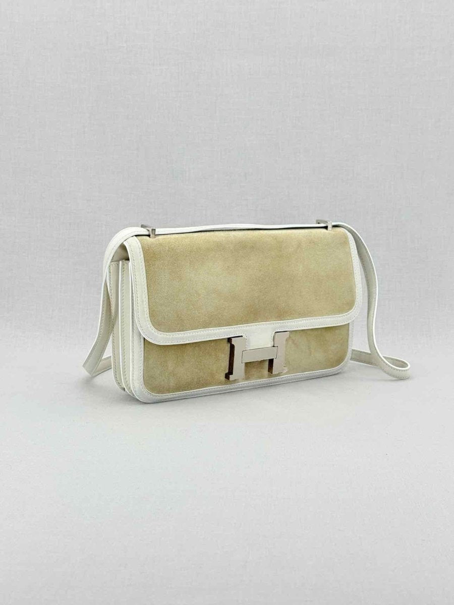 Pre - loved HERMES Constance Beige & White Crossbody at Reems Closet