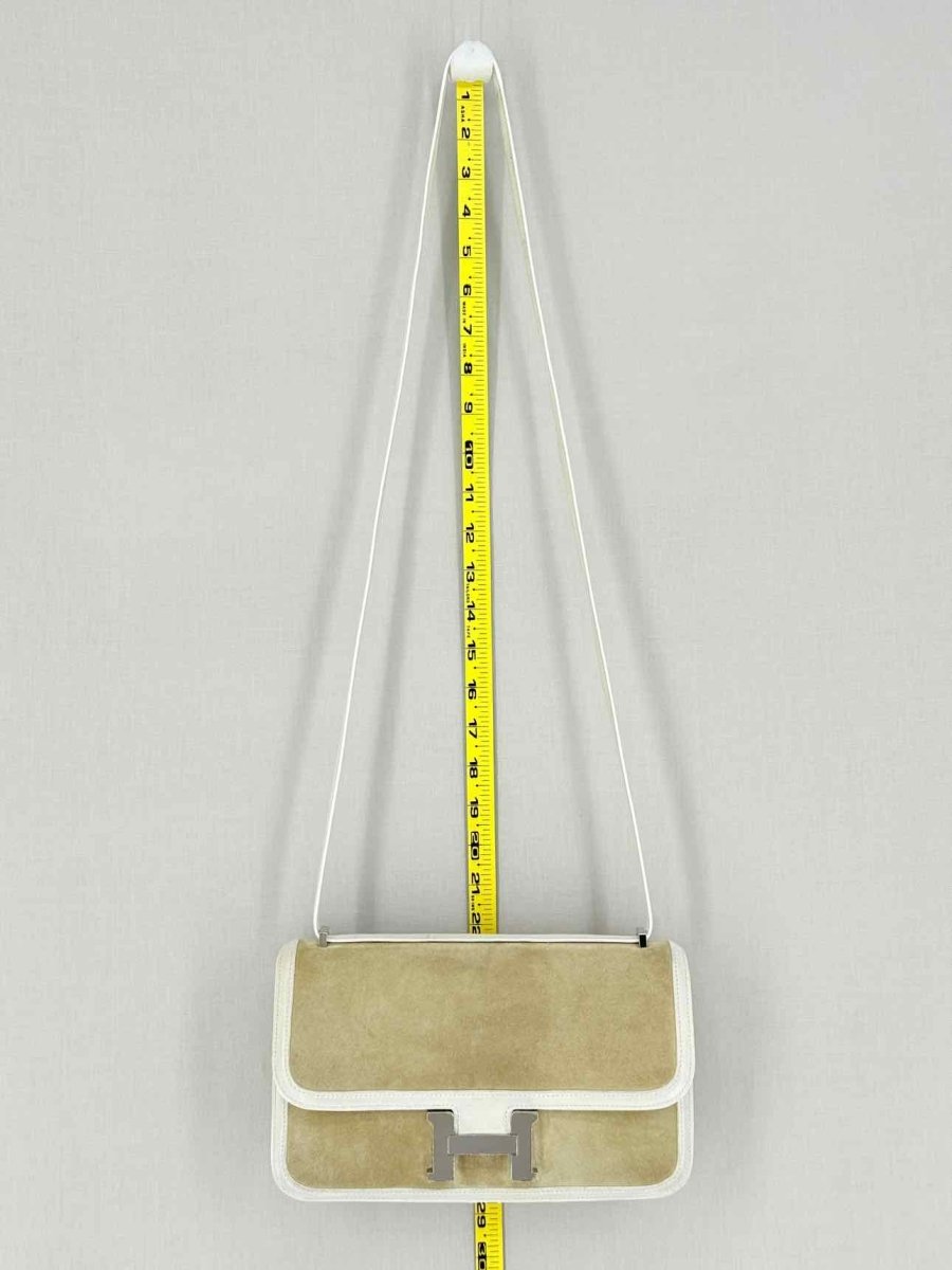 Pre - loved HERMES Constance Beige & White Crossbody at Reems Closet