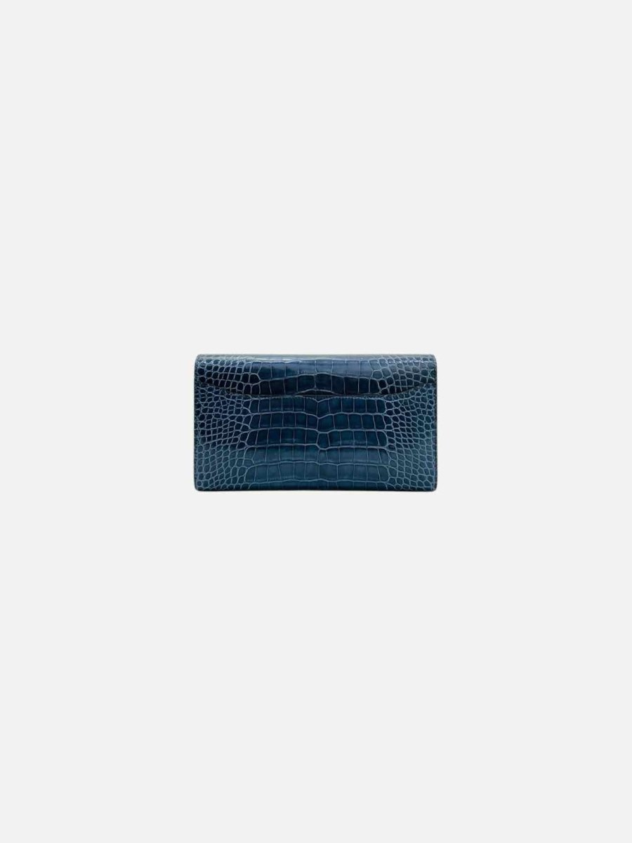 Pre - loved HERMES Constance Blue Continental Wallet at Reems Closet