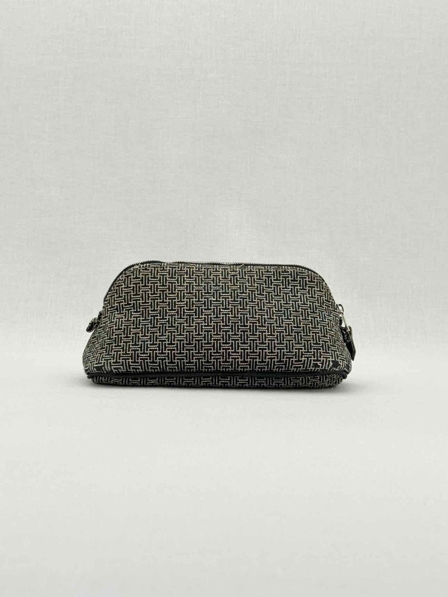 Pre - loved HERMES Cosmetic Black & White Small H Jacquard Pouch at Reems Closet