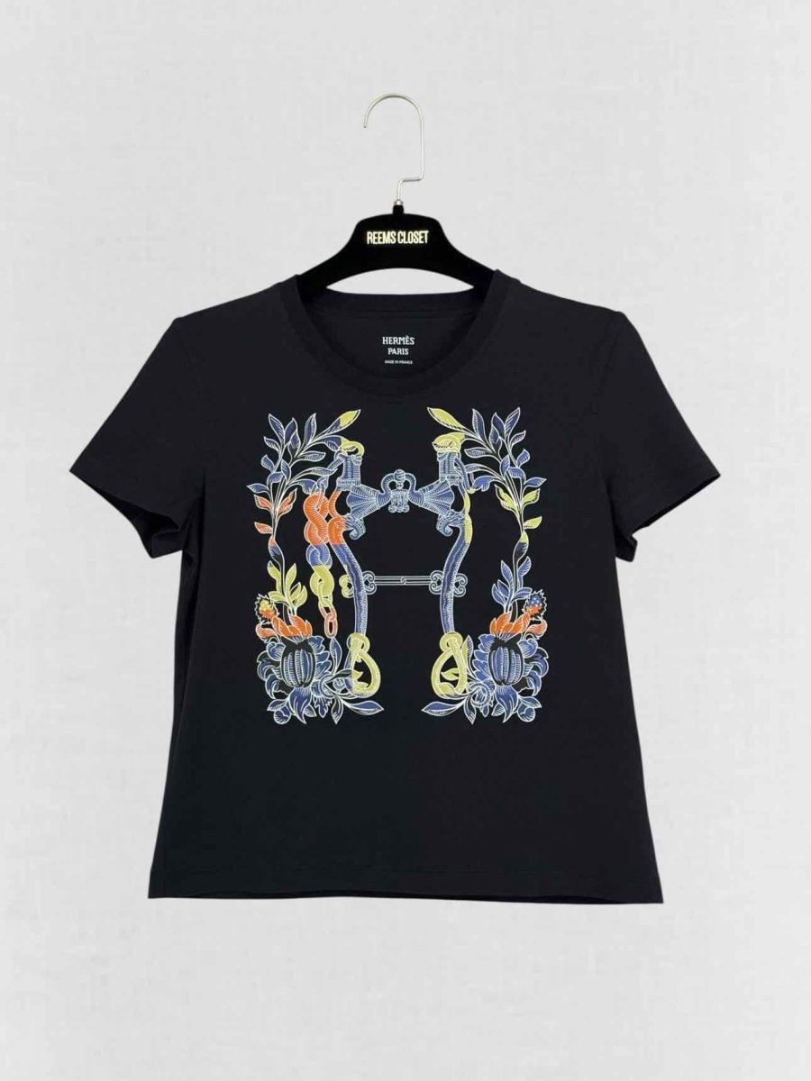 Pre - loved HERMES Della Cavalleria Black Size US 2 T-shirt at Reems Closet