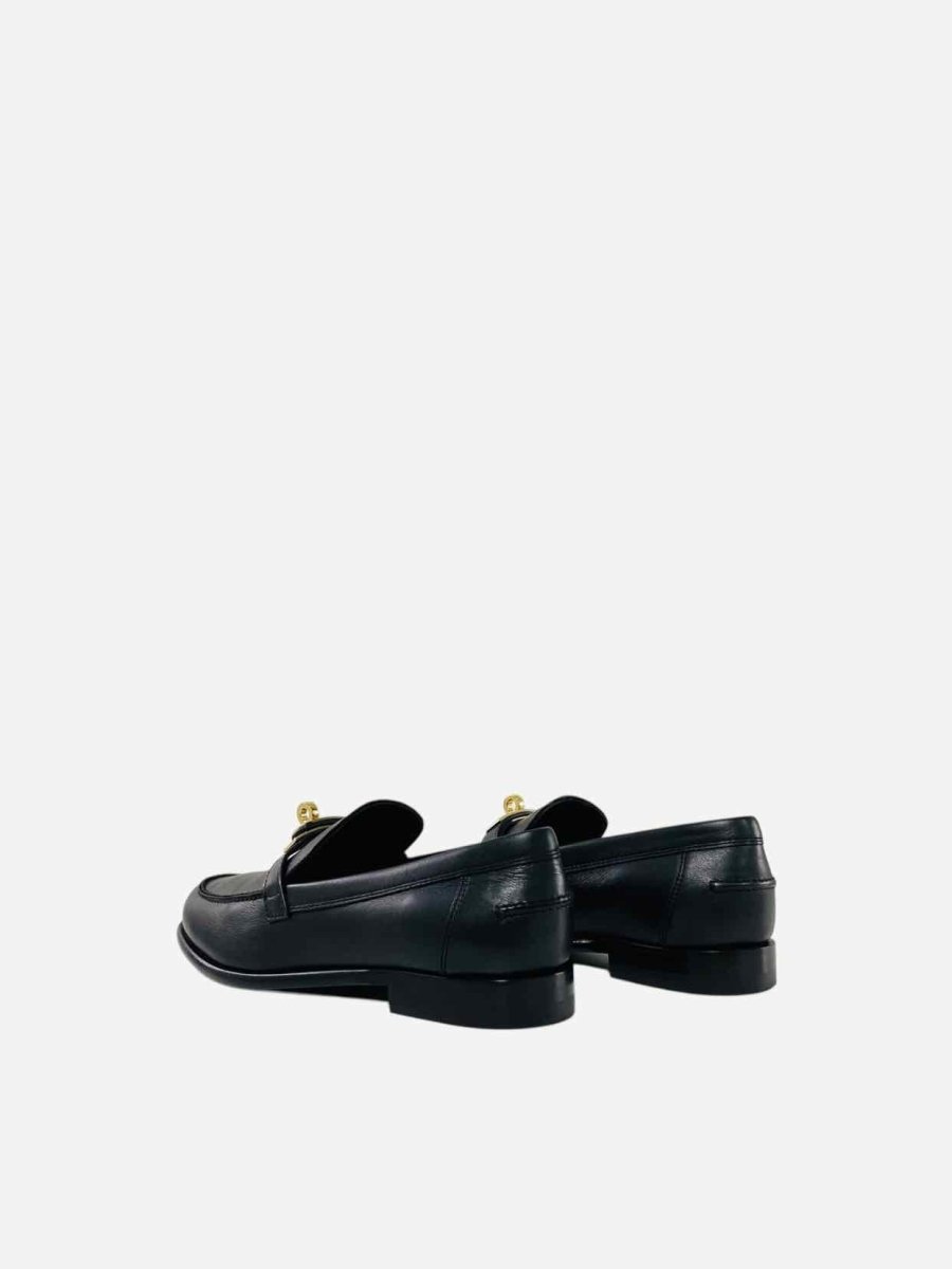 Pre - loved HERMES Destin Black Loafers 36.5 at Reems Closet