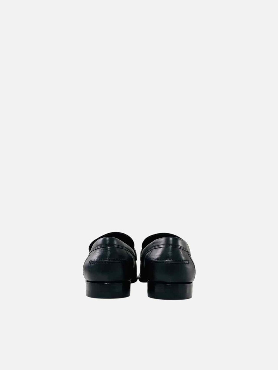 Pre - loved HERMES Destin Black Loafers 36.5 at Reems Closet