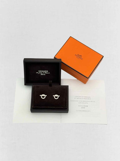 Pre - loved HERMES diamond Earrings at Reems Closet