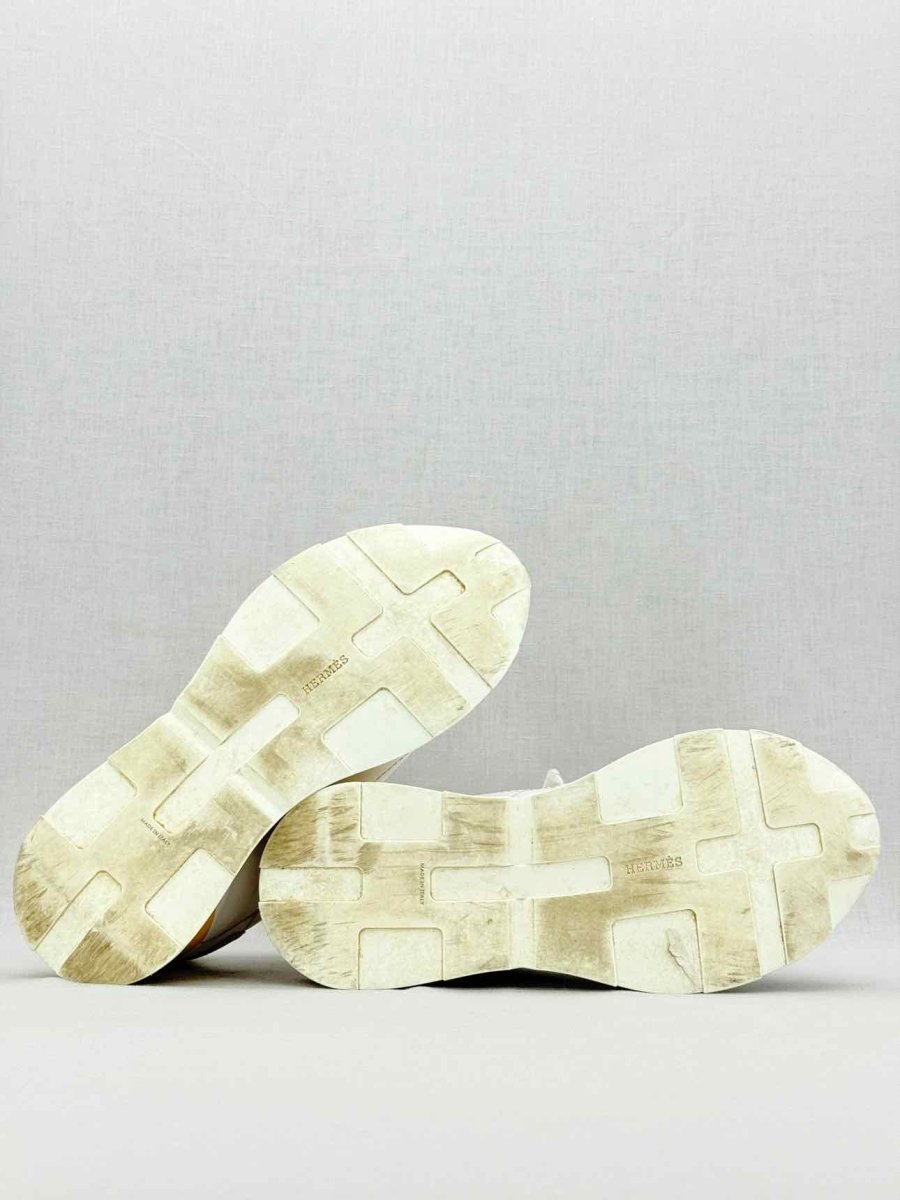 Pre - loved HERMES Drive White & Grey Size EU 39 Sneakers at Reems Closet