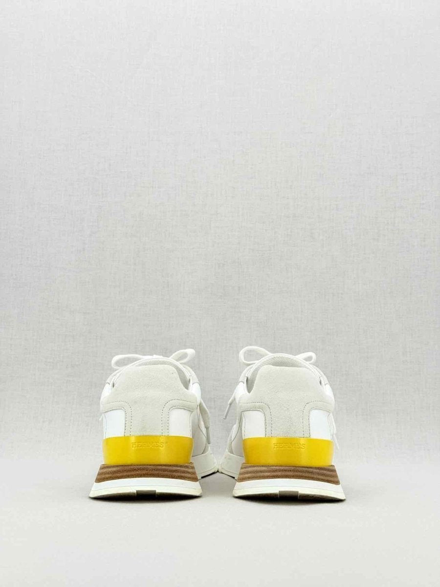 Pre - loved HERMES Drive White & Grey Size EU 39 Sneakers at Reems Closet