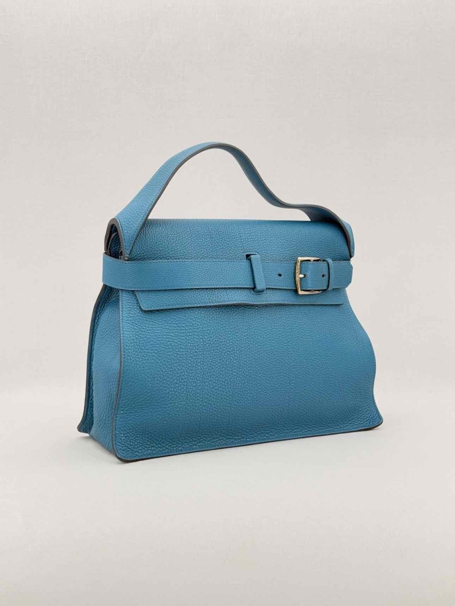 Pre - loved HERMES Etribelt Blue Top Handle at Reems Closet