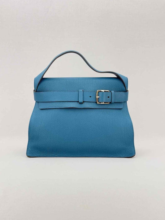 Pre - loved HERMES Etribelt Blue Top Handle at Reems Closet