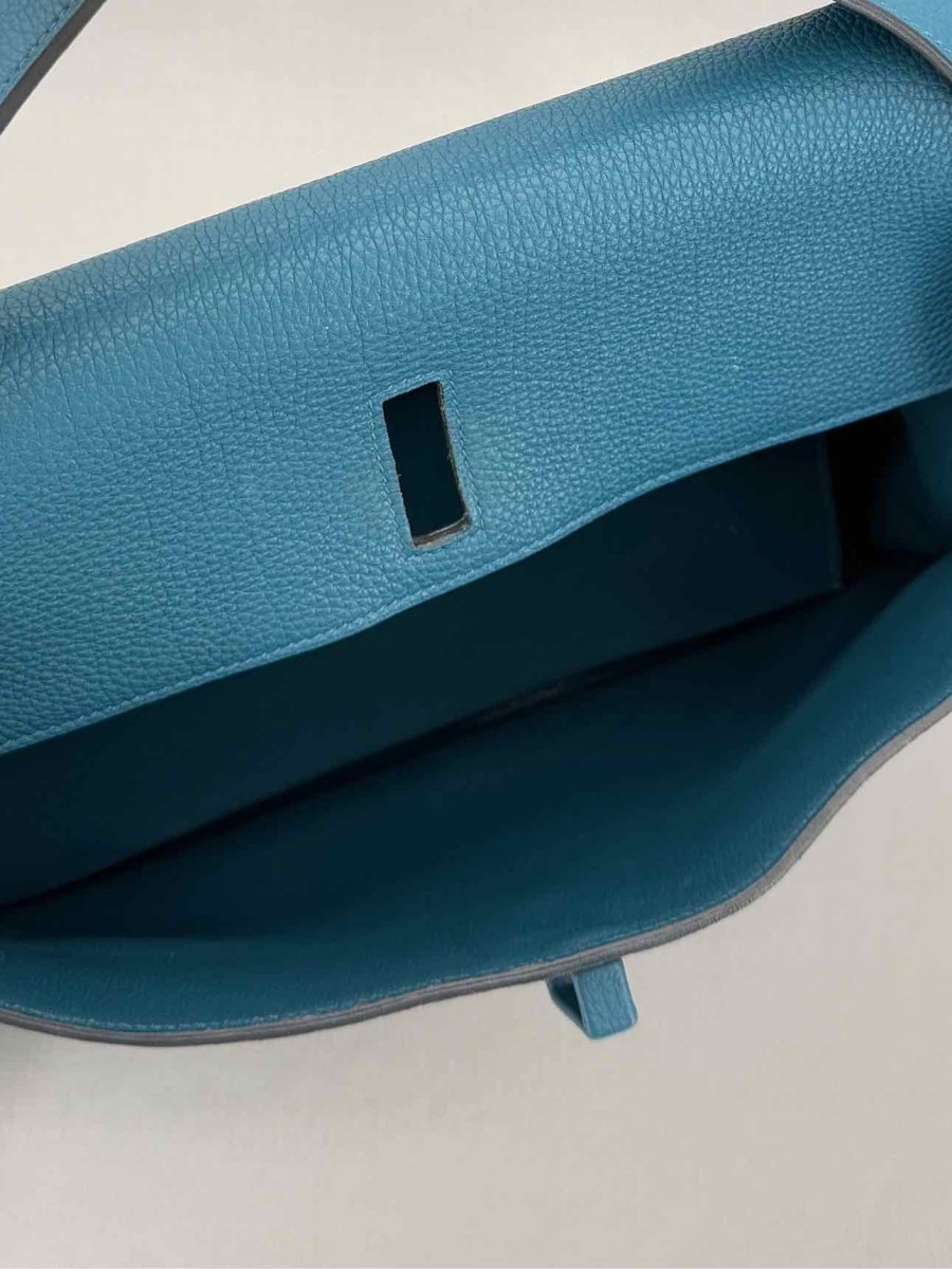 Pre - loved HERMES Etribelt Blue Top Handle at Reems Closet