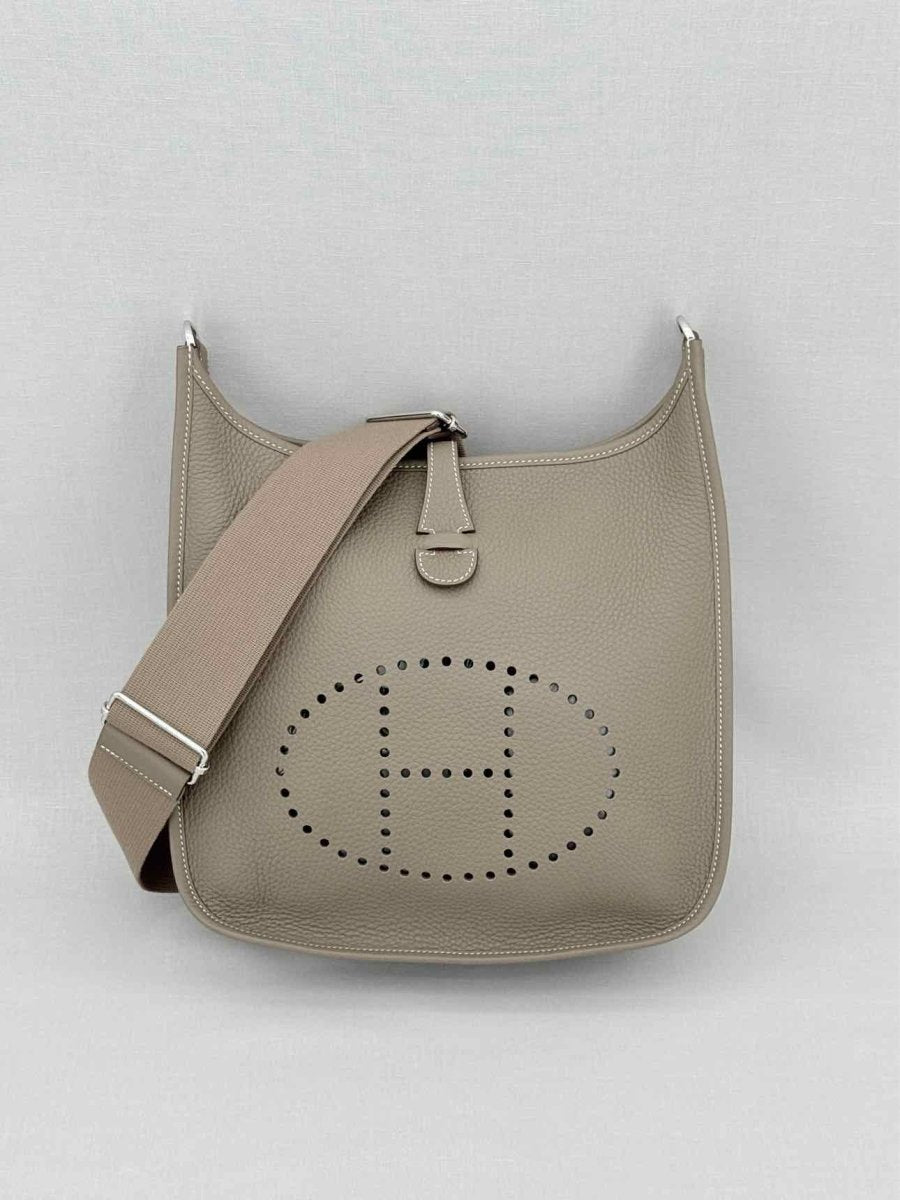 Pre - loved HERMES Evelyn Taupe Shoulder Bag at Reems Closet