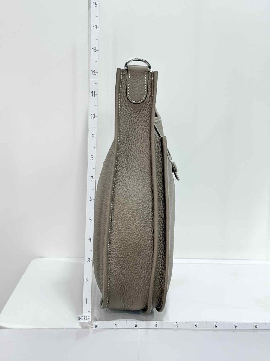 Pre - loved HERMES Evelyn Taupe Shoulder Bag at Reems Closet