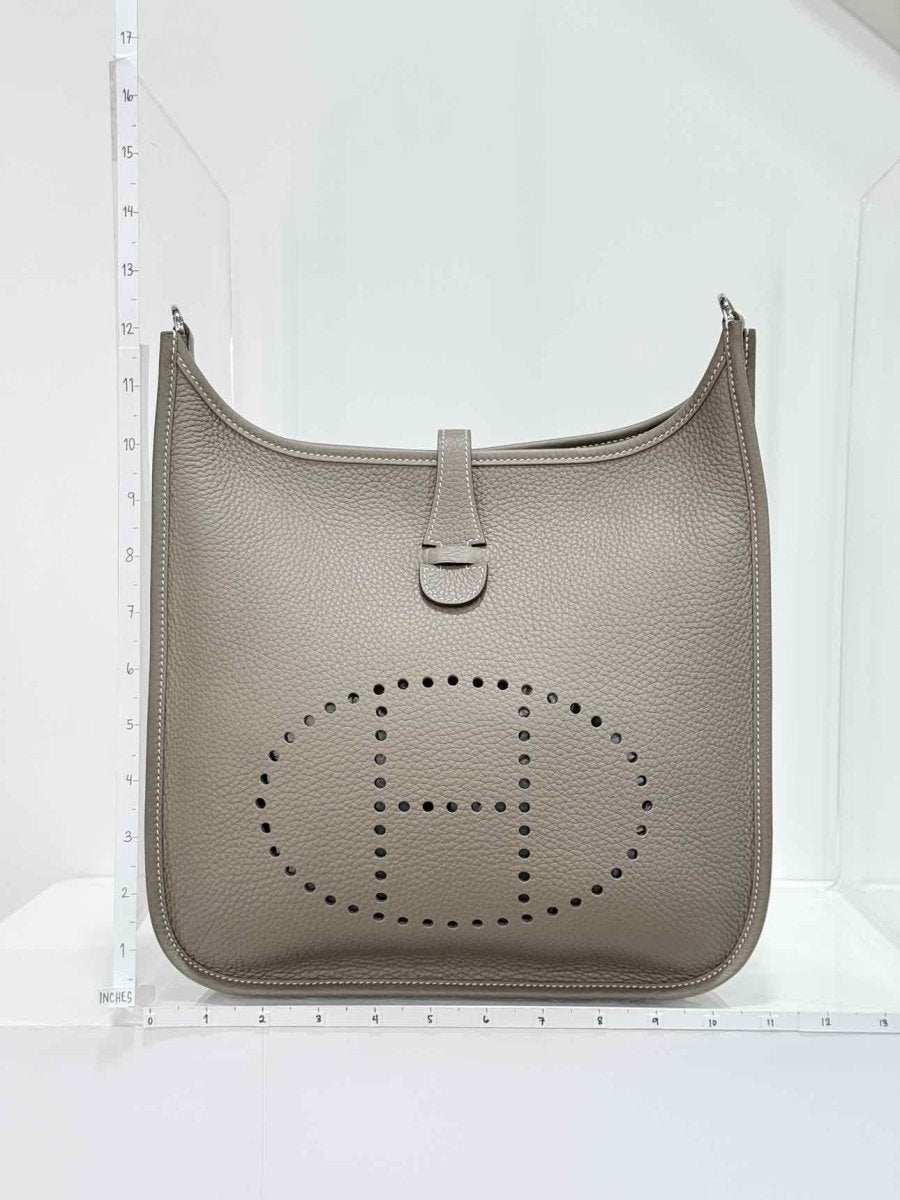 Pre - loved HERMES Evelyn Taupe Shoulder Bag at Reems Closet