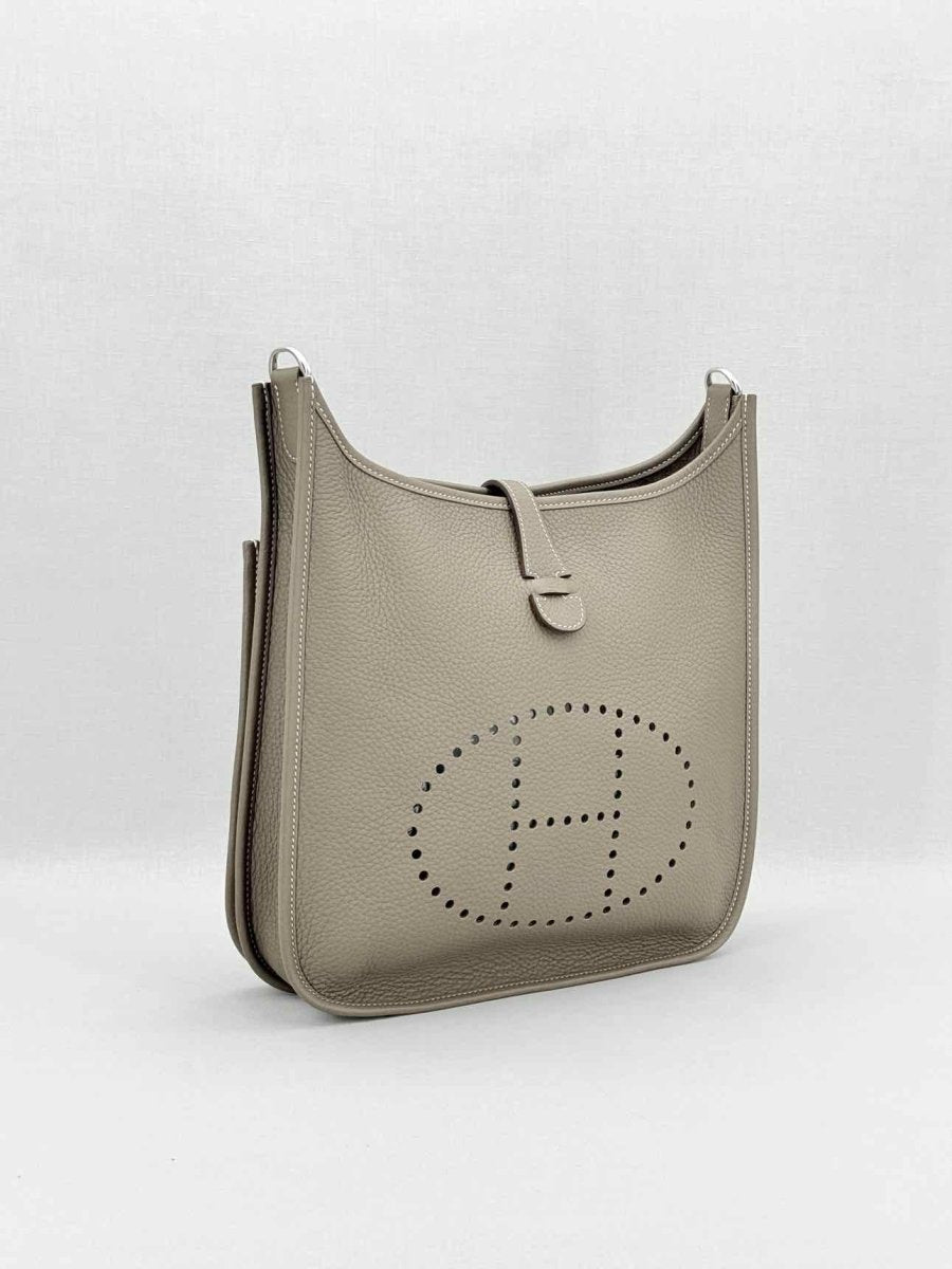 Pre - loved HERMES Evelyn Taupe Shoulder Bag at Reems Closet