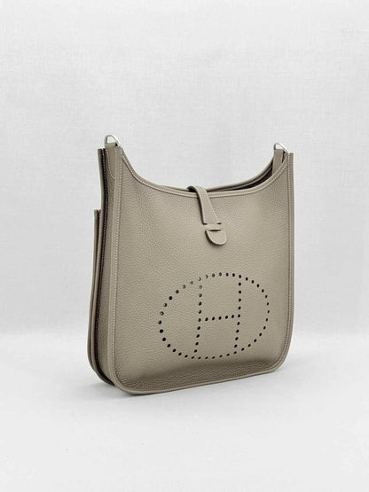 Pre - loved HERMES Evelyn Taupe Shoulder Bag at Reems Closet