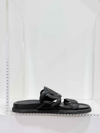 Pre-loved HERMES Extra Black Size EU 38 Sandals at Reems Closet