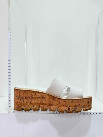 Pre - loved HERMES Eze White Size EU 38 Platform Sandals at Reems Closet
