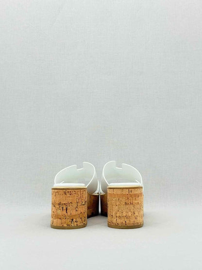 Pre - loved HERMES Eze White Size EU 38 Platform Sandals at Reems Closet