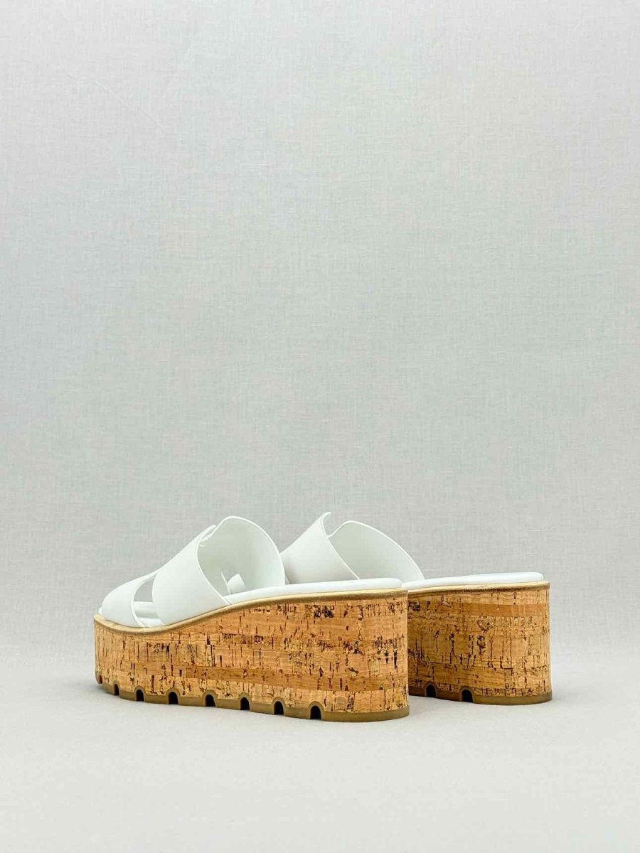 Pre - loved HERMES Eze White Size EU 38 Platform Sandals at Reems Closet