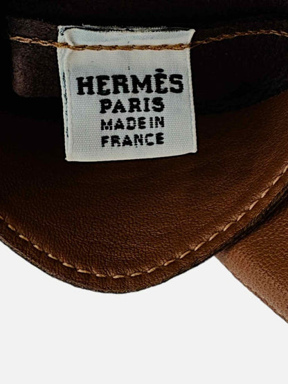 Pre - loved HERMES Fingerless Brown Gloves at Reems Closet