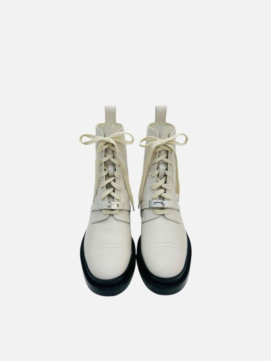 Pre - loved HERMES Funk Off - white Ankle Boots 36.5 at Reems Closet