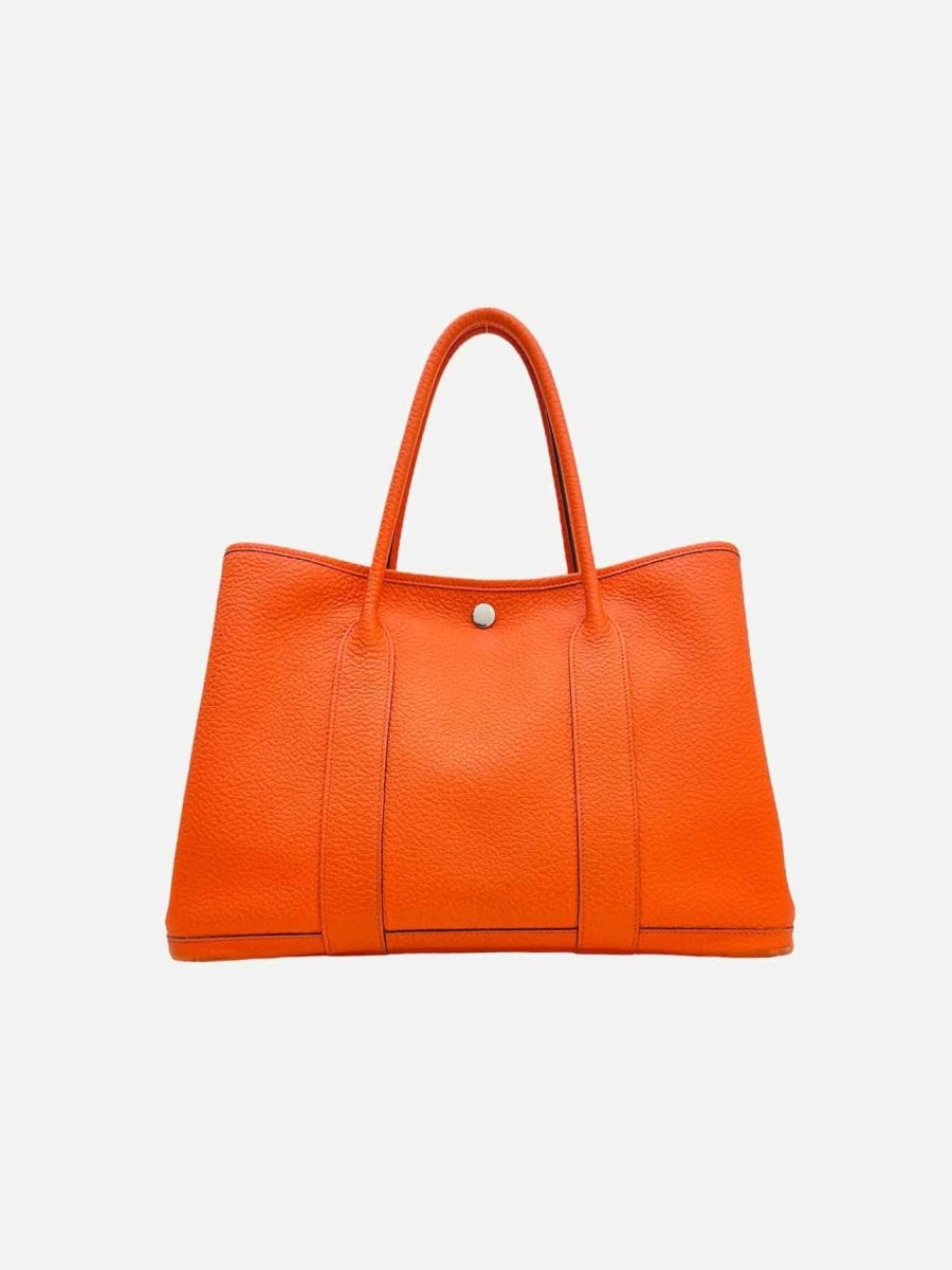 Pre - loved HERMES Garden Party Orange Top Handle at Reems Closet