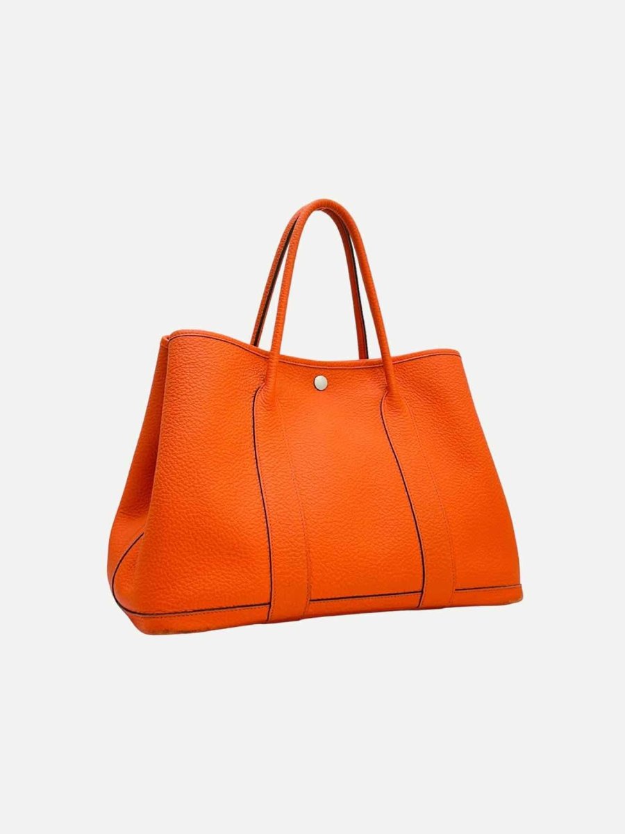 Pre - loved HERMES Garden Party Orange Top Handle at Reems Closet