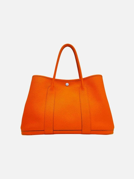 Pre - loved HERMES Garden Party Orange Top Handle at Reems Closet