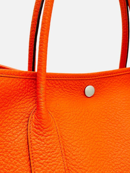 Pre - loved HERMES Garden Party Orange Top Handle at Reems Closet