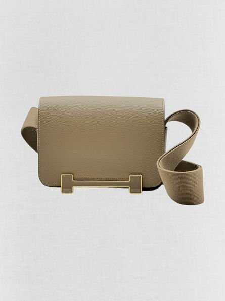 Pre - loved HERMES Geta Taupe Shoulder Bag at Reems Closet