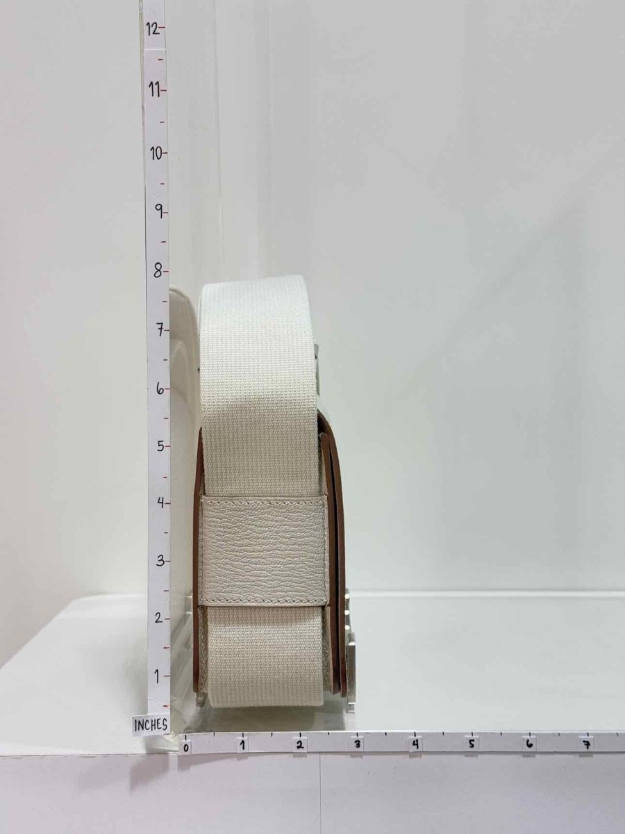 Pre - loved HERMES Geta White Crossbody at Reems Closet