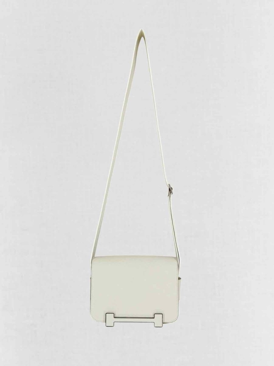 Pre - loved HERMES Geta White Crossbody at Reems Closet