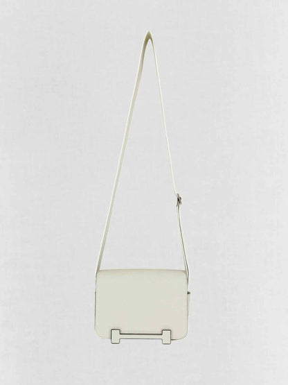 Pre - loved HERMES Geta White Crossbody at Reems Closet