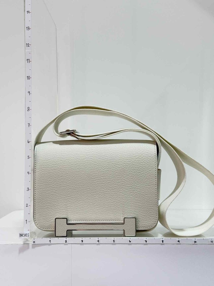 Pre - loved HERMES Geta White Crossbody at Reems Closet