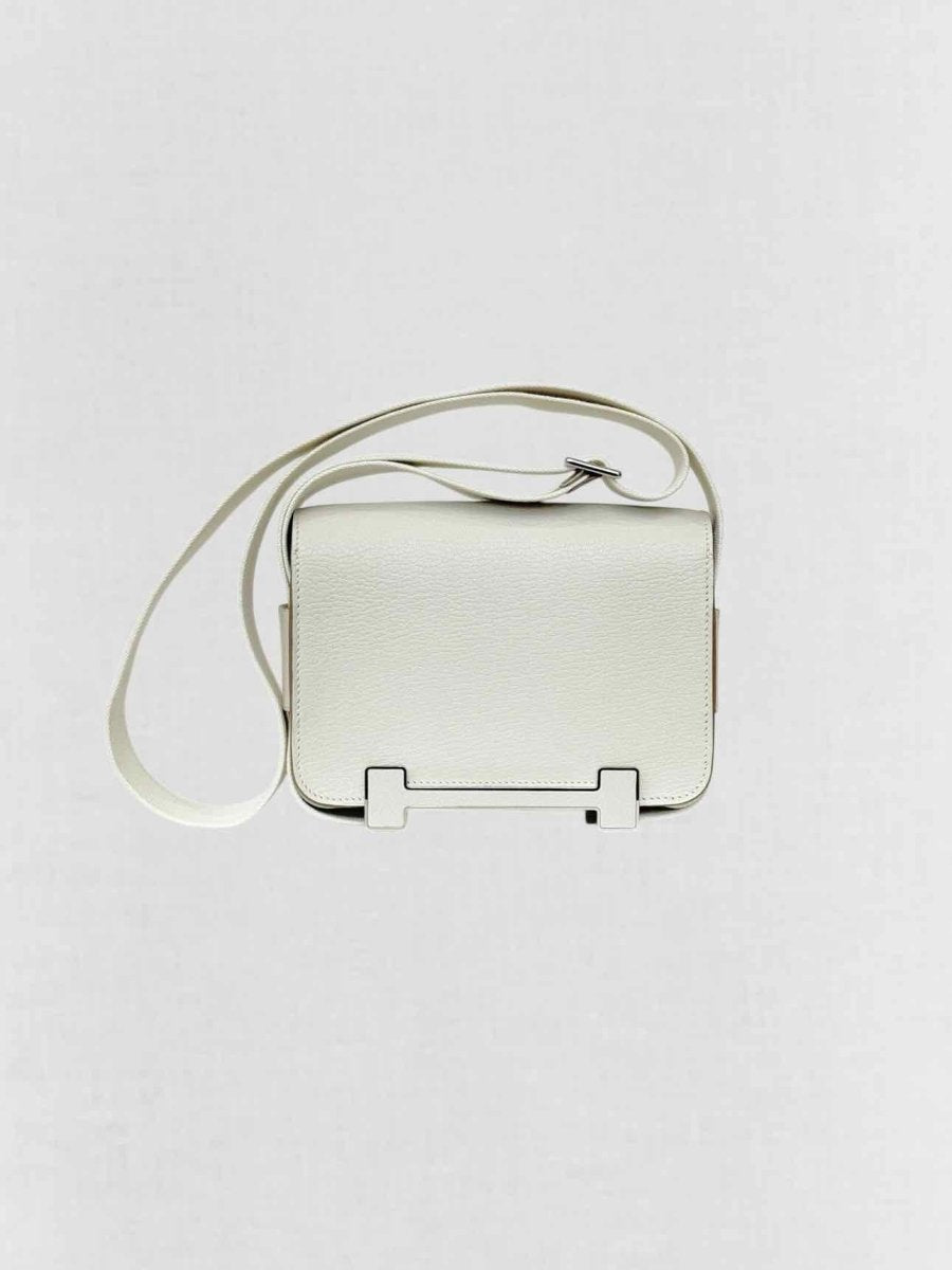 Pre - loved HERMES Geta White Crossbody at Reems Closet