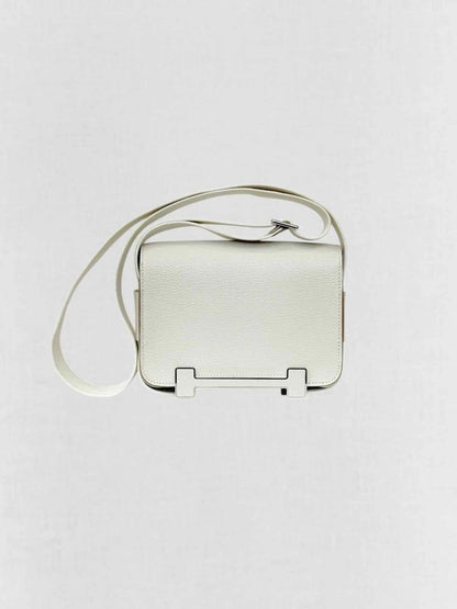 Pre - loved HERMES Geta White Crossbody at Reems Closet