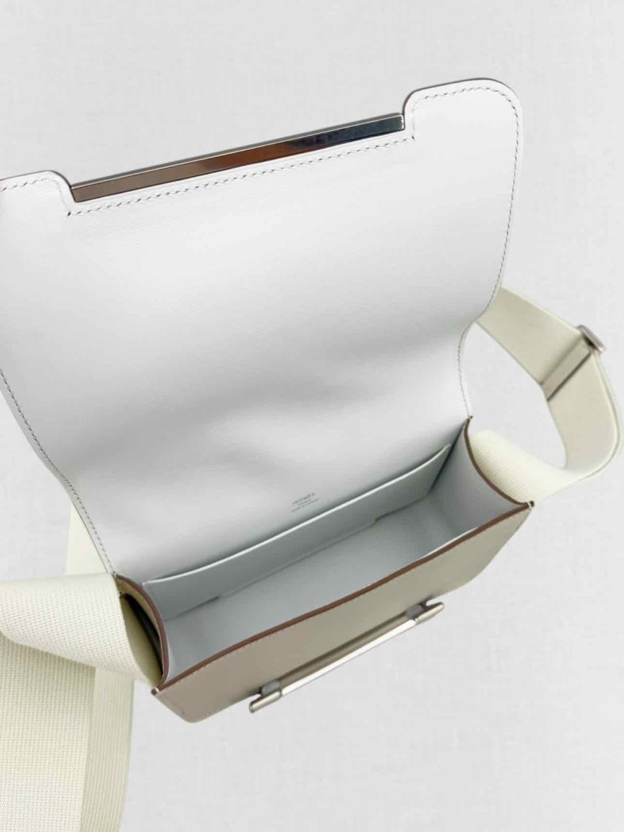 Pre - loved HERMES Geta White Crossbody at Reems Closet