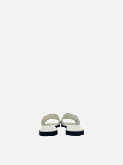 Pre - loved HERMES Giulia White Sandals 38.5 at Reems Closet