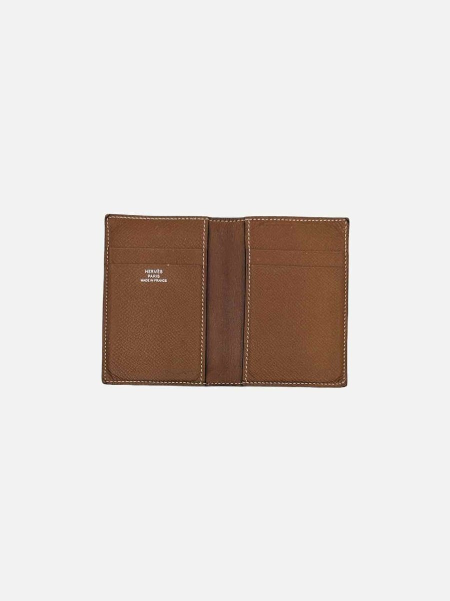 Pre - loved HERMES Gold Card Holder at Reems Closet