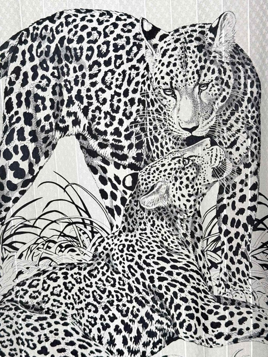 Pre - loved HERMES Grey & Black Jungle Print Size Medium T-shirt at Reems Closet