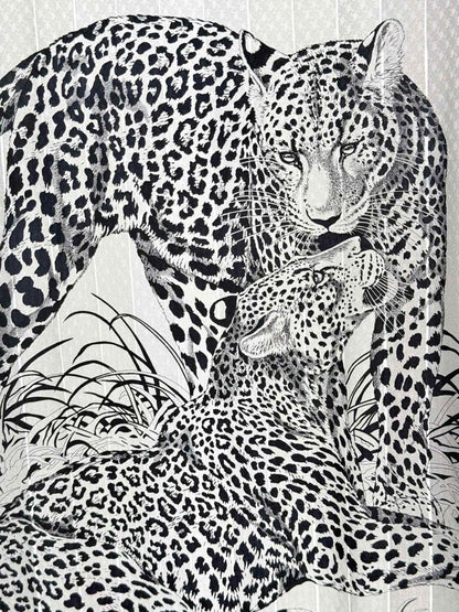 Pre - loved HERMES Grey & Black Jungle Print Size Medium T-shirt at Reems Closet