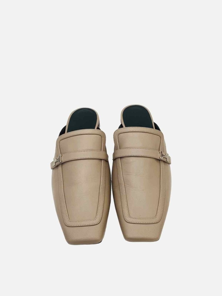 Pre - loved HERMES Groupie Beige Mules at Reems Closet