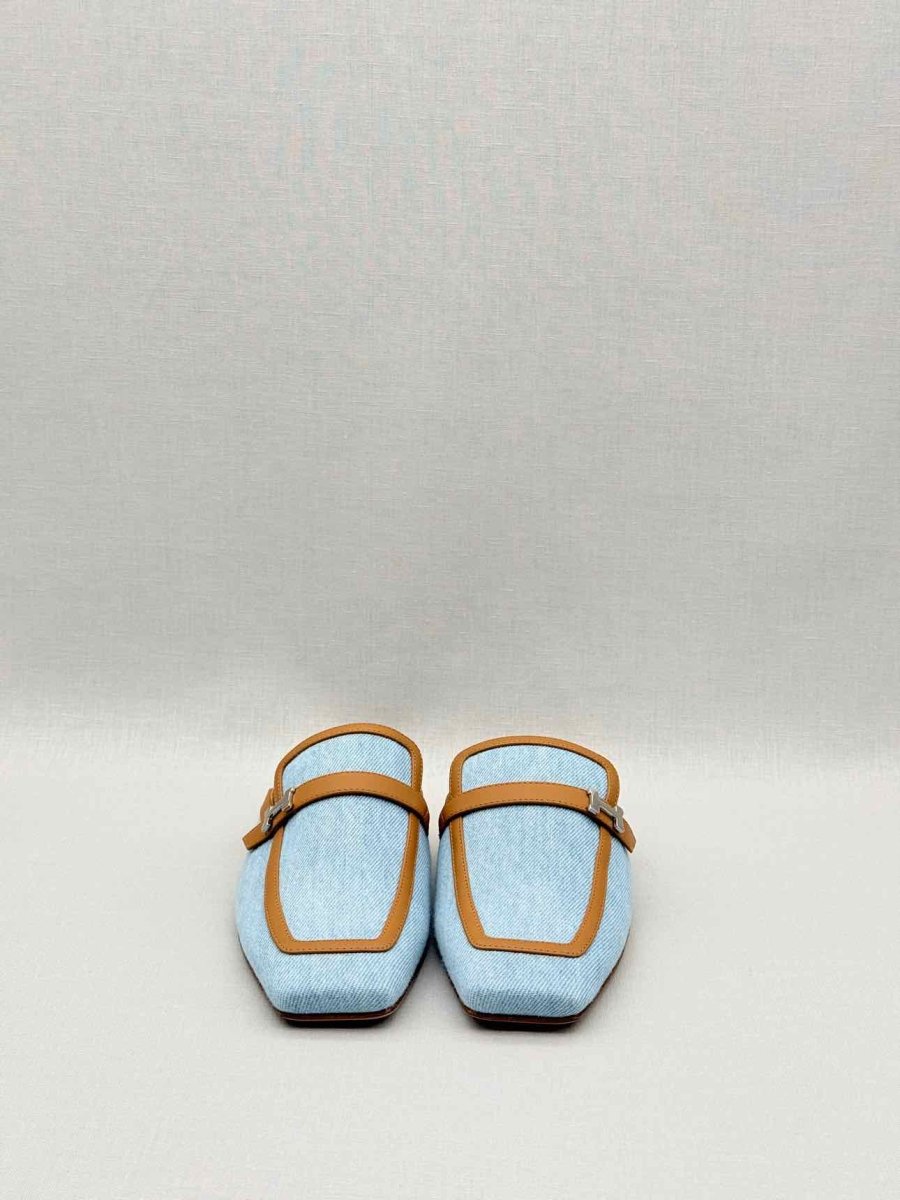 Pre - loved HERMES Groupie Blue Size EU 36 Mules at Reems Closet