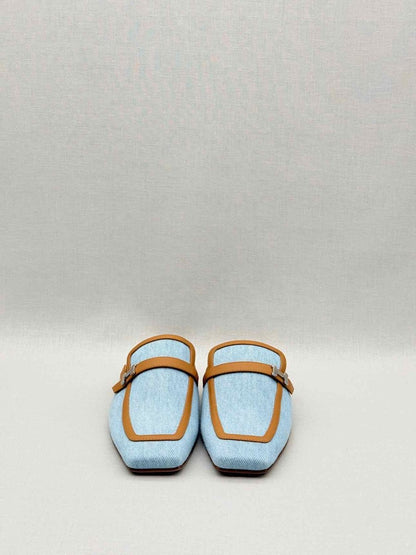 Pre - loved HERMES Groupie Blue Size EU 36 Mules at Reems Closet