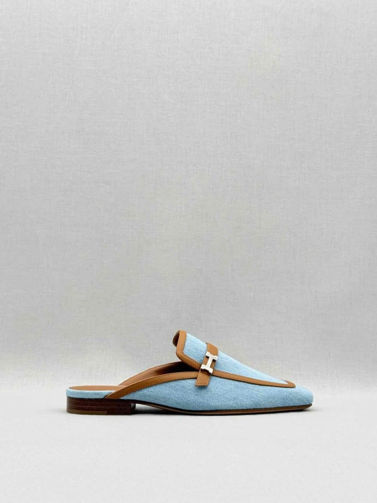 Pre - loved HERMES Groupie Blue Size EU 36 Mules at Reems Closet
