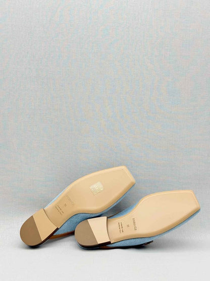 Pre - loved HERMES Groupie Blue Size EU 36 Mules at Reems Closet
