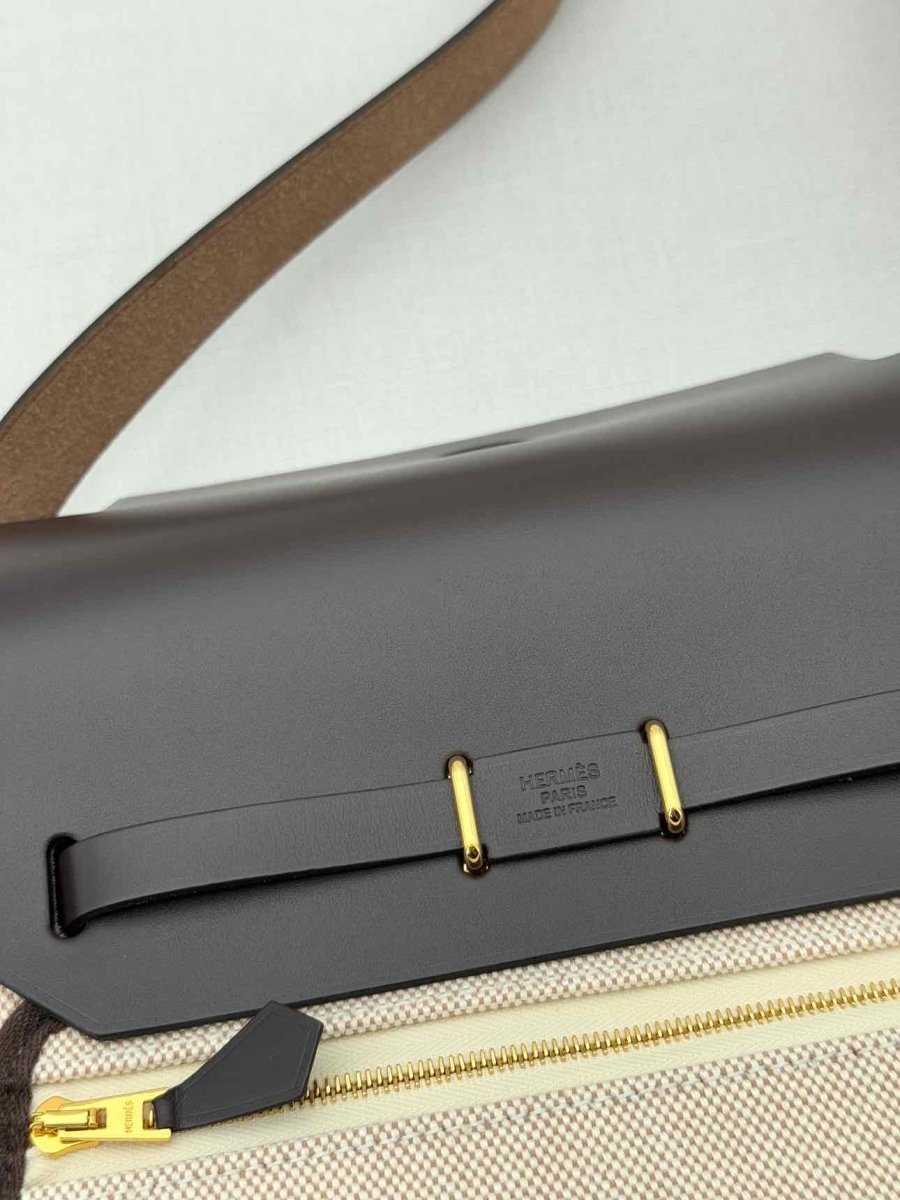 Pre - loved HERMES Herbag Brown & Beige Shoulder Bag at Reems Closet