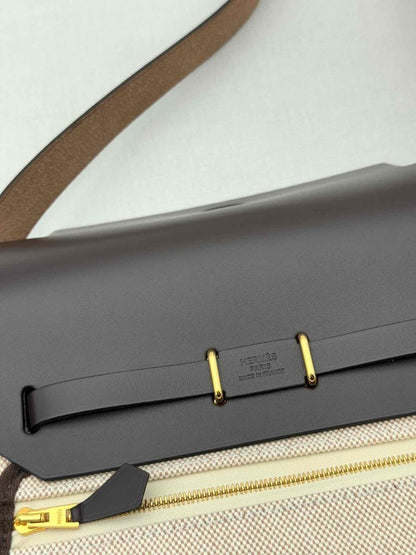 Pre - loved HERMES Herbag Brown & Beige Shoulder Bag at Reems Closet