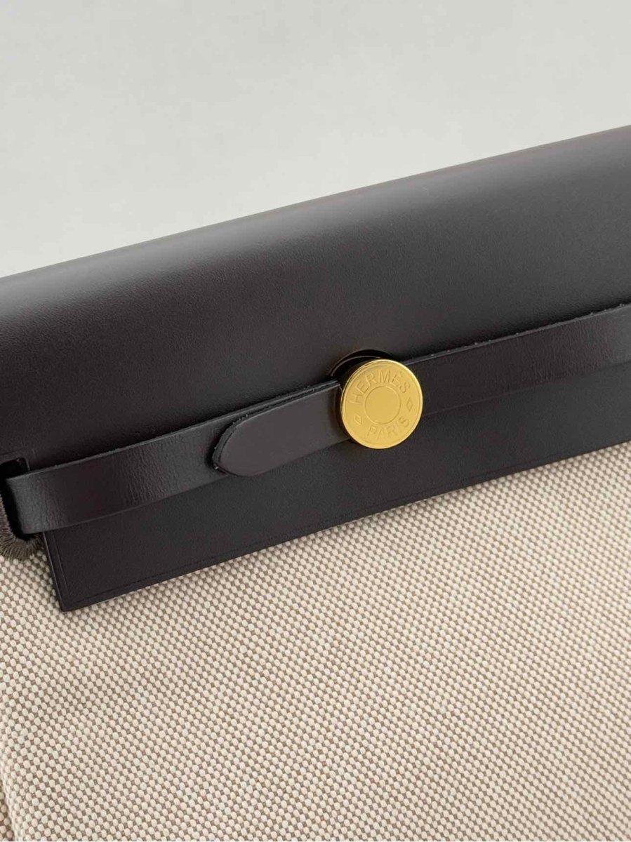 Pre - loved HERMES Herbag Brown & Beige Shoulder Bag at Reems Closet