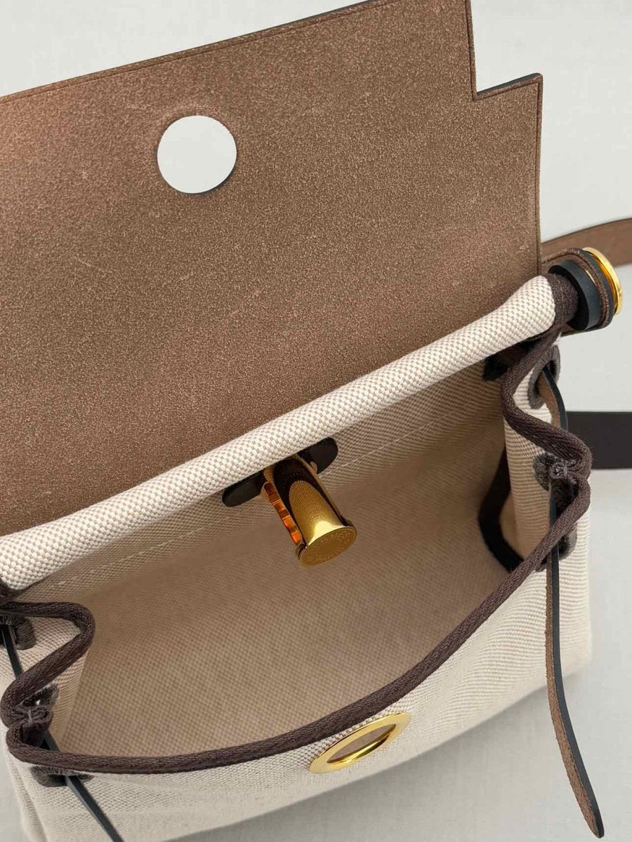 Pre - loved HERMES Herbag Brown & Beige Shoulder Bag at Reems Closet