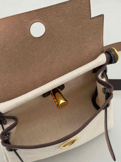 Pre - loved HERMES Herbag Brown & Beige Shoulder Bag at Reems Closet